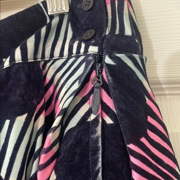 Frances Valentine Ball Skirt Scoop Flocked Velvet Navy Multi Size 1X New W/Tags - Picture 8 of 9